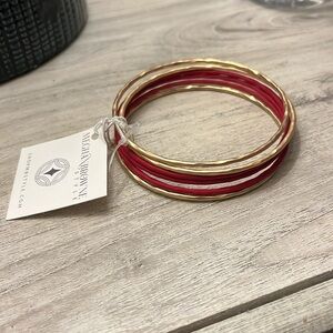 Meghan Browne Red & Gold Bangle Set